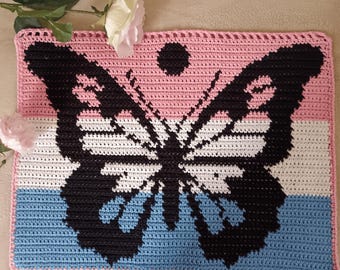 Crochet Pattern | The Butterfly Pattern Wall Hanging | Tapestry Crochet Pattern | Butterfly Pattern Crochet | Instant Download | PDF
