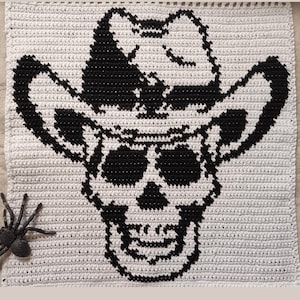 Crochet Pattern | The Skull in a Hat Wall Hanging, Bag | Tapestry Crochet Pattern | Skull in a Hat Pattern Crochet | Instant Download | PDF
