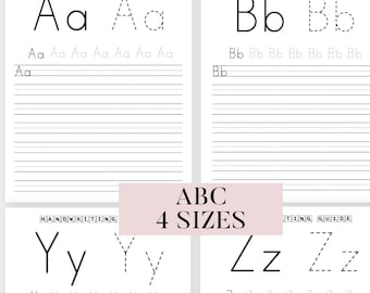 Alphabet Worksheets Printable Tracing Coloring Homeschool Teacher Kids Letters Kindergarten & Prek Toddlers Handwriting Letter Practice