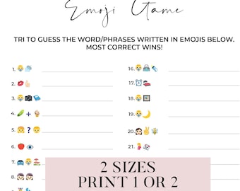 Babyparty Emoji Pictionary Spiel, Babyparty Spaß, Baby Emoji Spiel, Baby Emoji Spiel, druckbare Babyparty Emoji Spiel Antwort