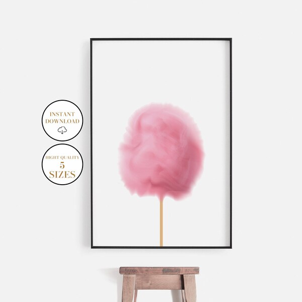 Nursery Art, Cotton Candy Print, Nursery Wall Decor, Wall Print, Printable Art, Pink Decor, Colorful Print, Kids Room Decor, Girls Room Art