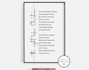 Printable the Night Before Christmas - Etsy