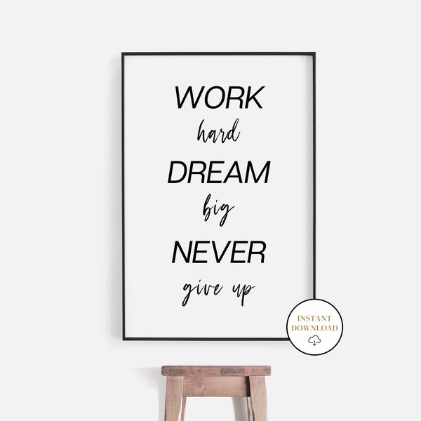 Work Hard Dream Big Etsy