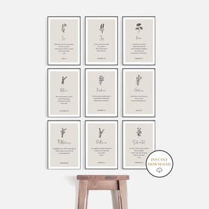 Fruit of the Spirit Wall Art Set of 9 Printable Wall Art - Etsy