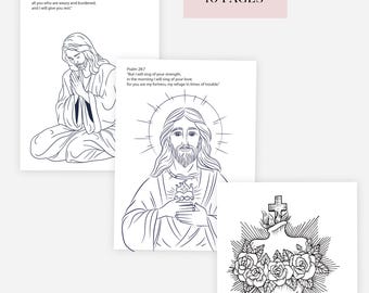 10 Relaxing Bible Verse Coloring Sheets, Meditate and Unwind with God's Word, PDF Download, Christian Coloring Book, Bible Coloring Book