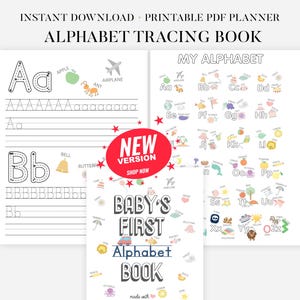 New Kindergarten Alphabet Tracing Pages, Upper and Lower Case Letters, Handwriting Practice for Kids Learning to Write, Printable Worksheets