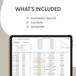 Student Planner and Assignment Tracker Google Sheets College ...
