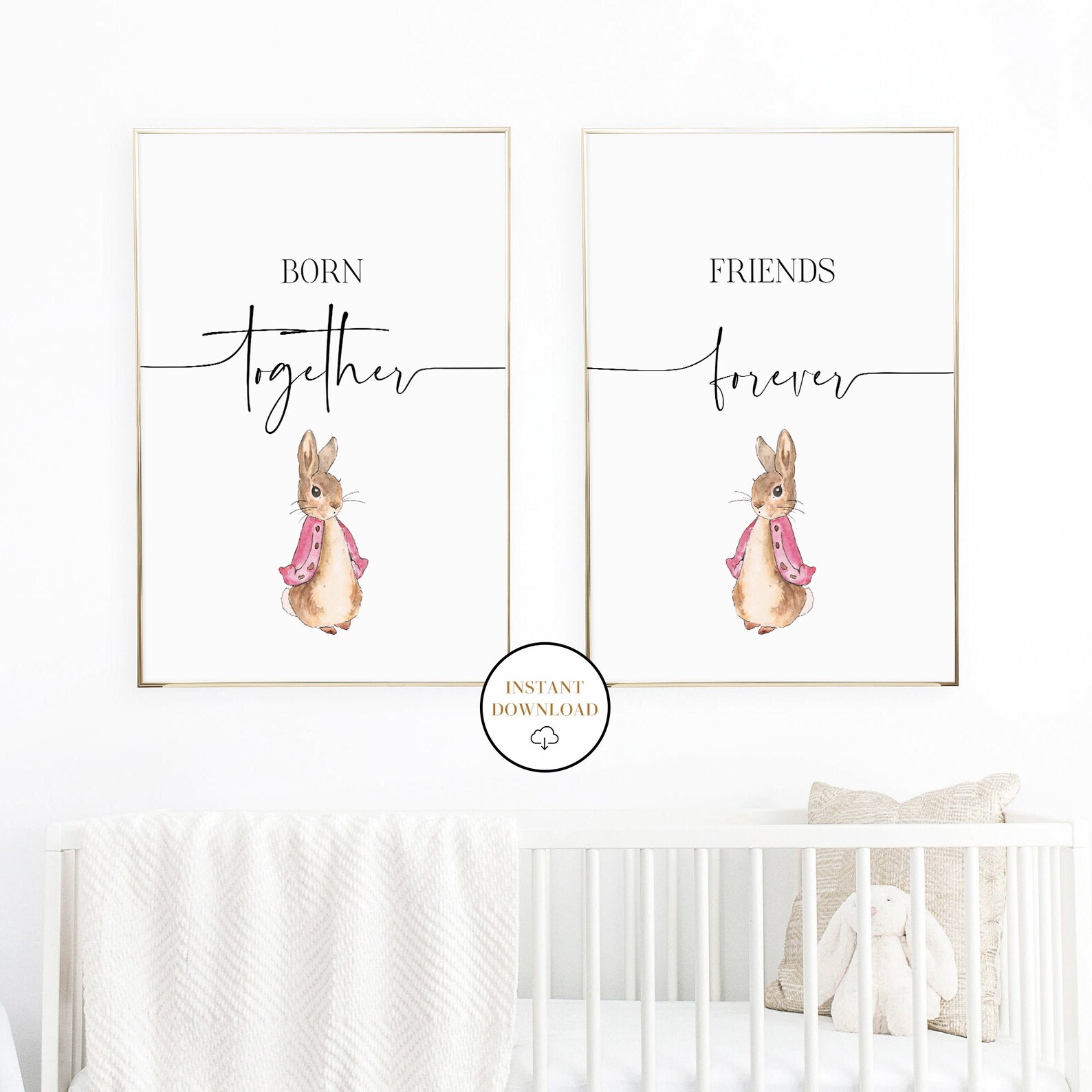 Born Together Friends Forever Printable Wall Art Twins - Etsy