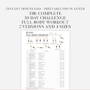 30 Day Full Body Workout Challenge Printable | Full Body Workout Plan ...