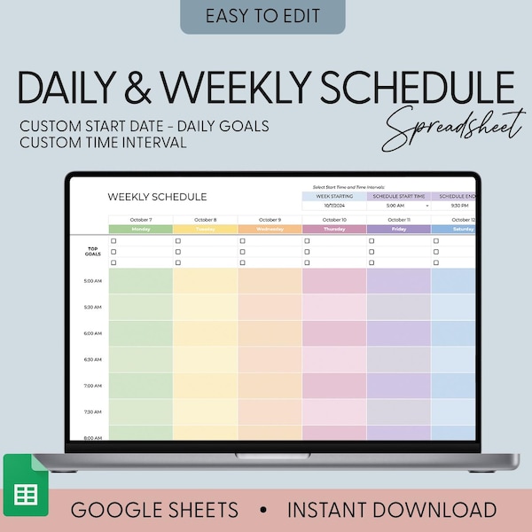 Color Coded Schedule - Etsy