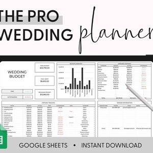 All in One Wedding Planner Spreadsheet, Google Sheets Wedding Planner, Digital Wedding Planning, Wedding Budget Worksheet, Wedding Checklist