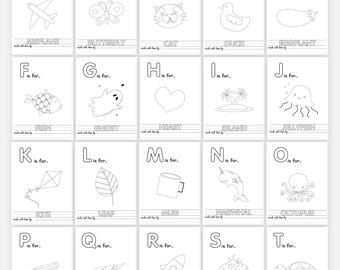 ABC Coloring Book Baby Shower Activity, Printed Baby Shower Guest Book Alternative, Baby Shower ABC Activities, Coloring Book For Baby