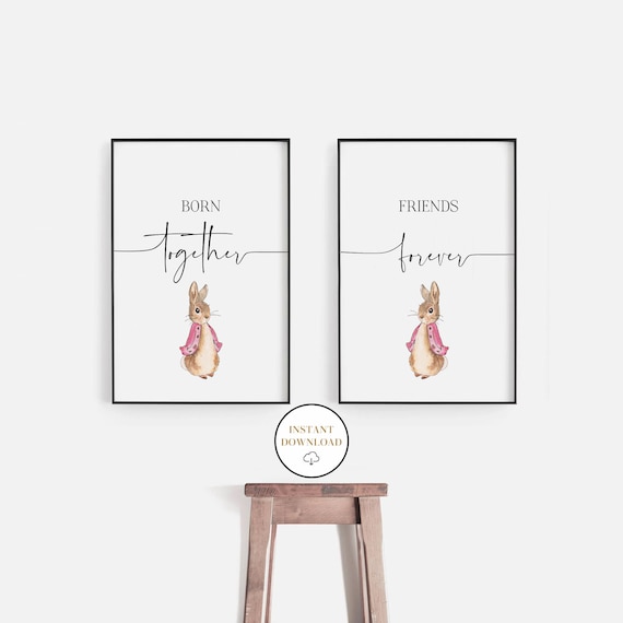 Born Together Friends Forever Printable Wall Art Twins - Etsy