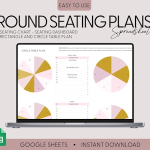 Wedding Table And Seating Chart for Google Sheets, Wedding Seating Chart, Printable Event Seating Chart, Wedding Table Assignment Diagram