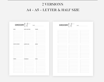 Printbaar maaltijdplanningspakket voor ADHD, maaltijdplanner & tijdsbespaarders, printbare sjablonen voor boodschappenlijstjes, keukeninventaris en een tracker voor producten die je snel nodig hebt.
