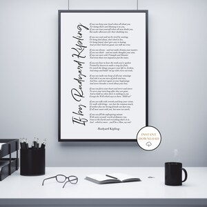 If Poem Invictus Poem and Man in the Arena, Set Of 3 Printable Inspirational Poems, Literature Prints, Home Office Decor, Student Wall Art image 7