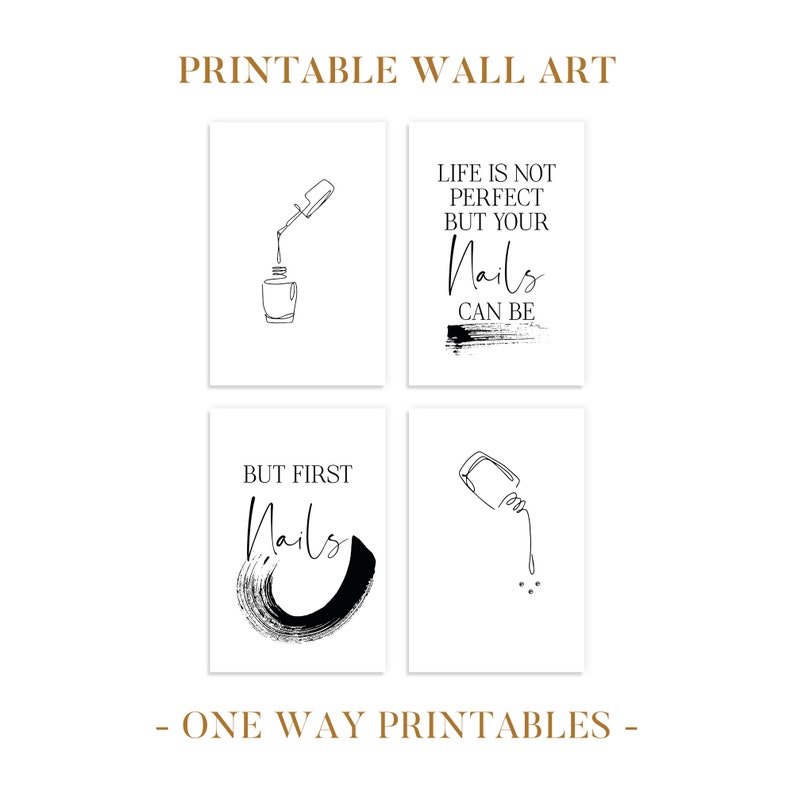 Nail Polish Print Nail Salon Art Cosmetics Nail Art Beauty Etsy