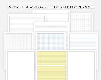 Dot Grid Paper Bundle Printable Bullet Journal Paper Dotted Planner Pages Notebook Templates Printable Note Taking PDF A5 A4 Letter Half
