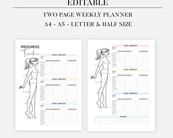 Weight Loss Tracker, Weigh In, Fitness Tracker, Printable Bullet Journal Page, Exercise Tracker, Health Tracker,Workout Tracker Activity Log