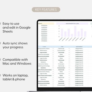 Student Planner and Assignment Tracker Google Sheets College ...