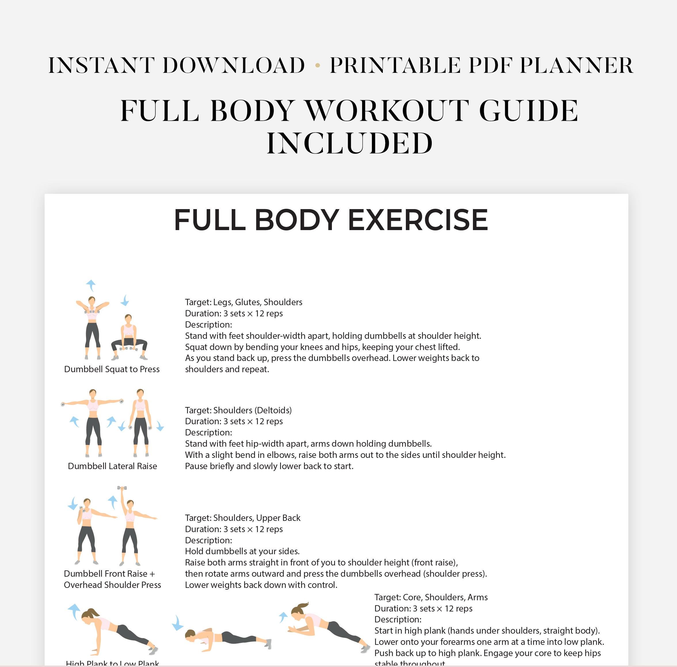30 Day Full Body Workout Challenge Printable | Full Body Workout Plan ...