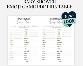 Baby Shower Emoji Game, Emoji Baby Shower Game, Baby Emoji Game, Baby Phrases Emoji Game, Baby Shower Games Printable, Emoji Baby Sprinkle
