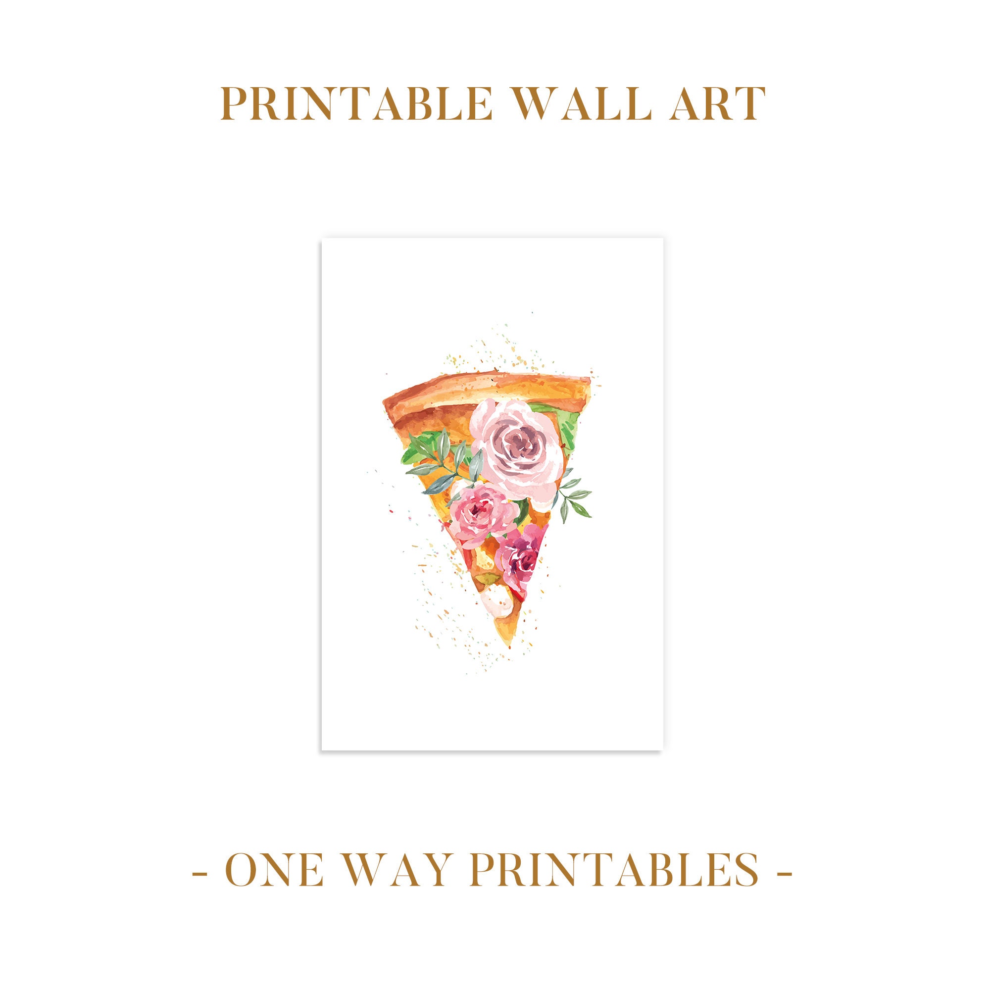 Watercolor Pizza Wall Art Printable Pizza Art Print Pizza - Etsy