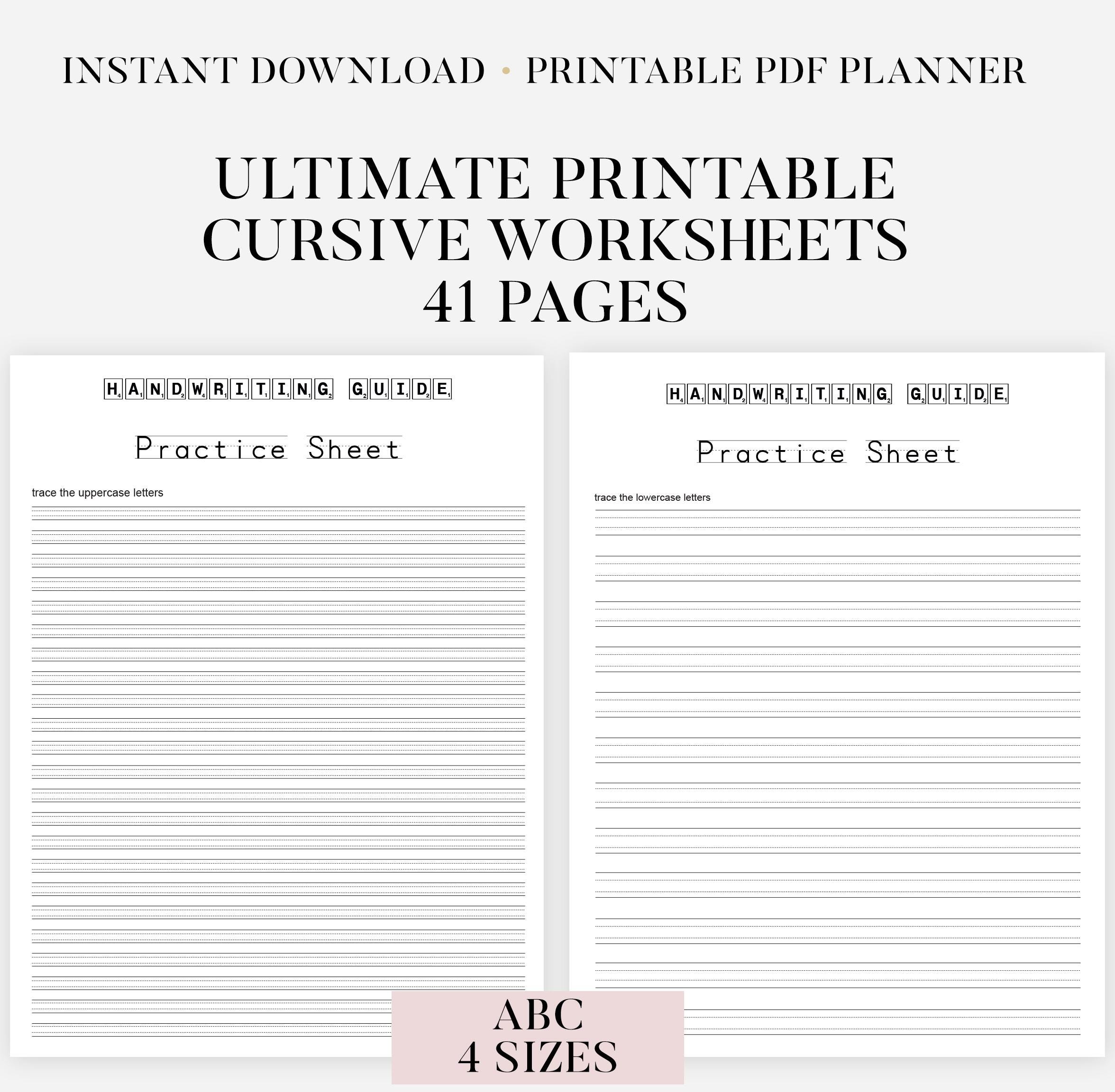 Mi Rey In Cursive Printable Cursive Worksheets–41 Pages (letters and Words) | for Middle ...
