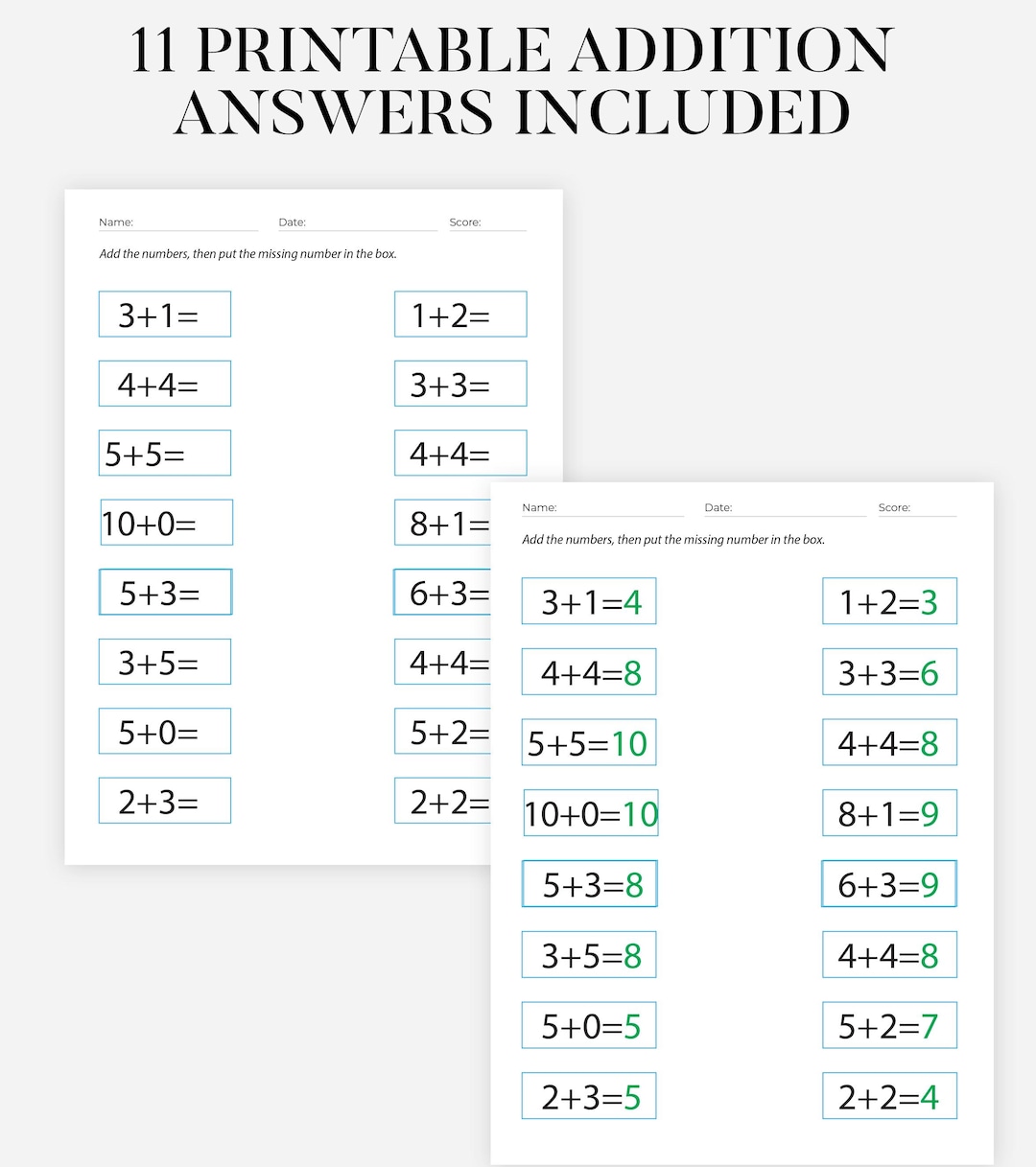 Addition Worksheets, Numbers 1-10, Adding Worksheets, Educational ...