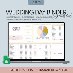 All in One Wedding Planner Spreadsheet, Google Sheets Wedding Planner, Digital Wedding Planning, Wedding Budget Worksheet, Wedding Checklist
