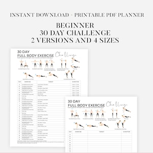 30 Day Full Body Workout Challenge Printable | Full Body Workout Plan ...