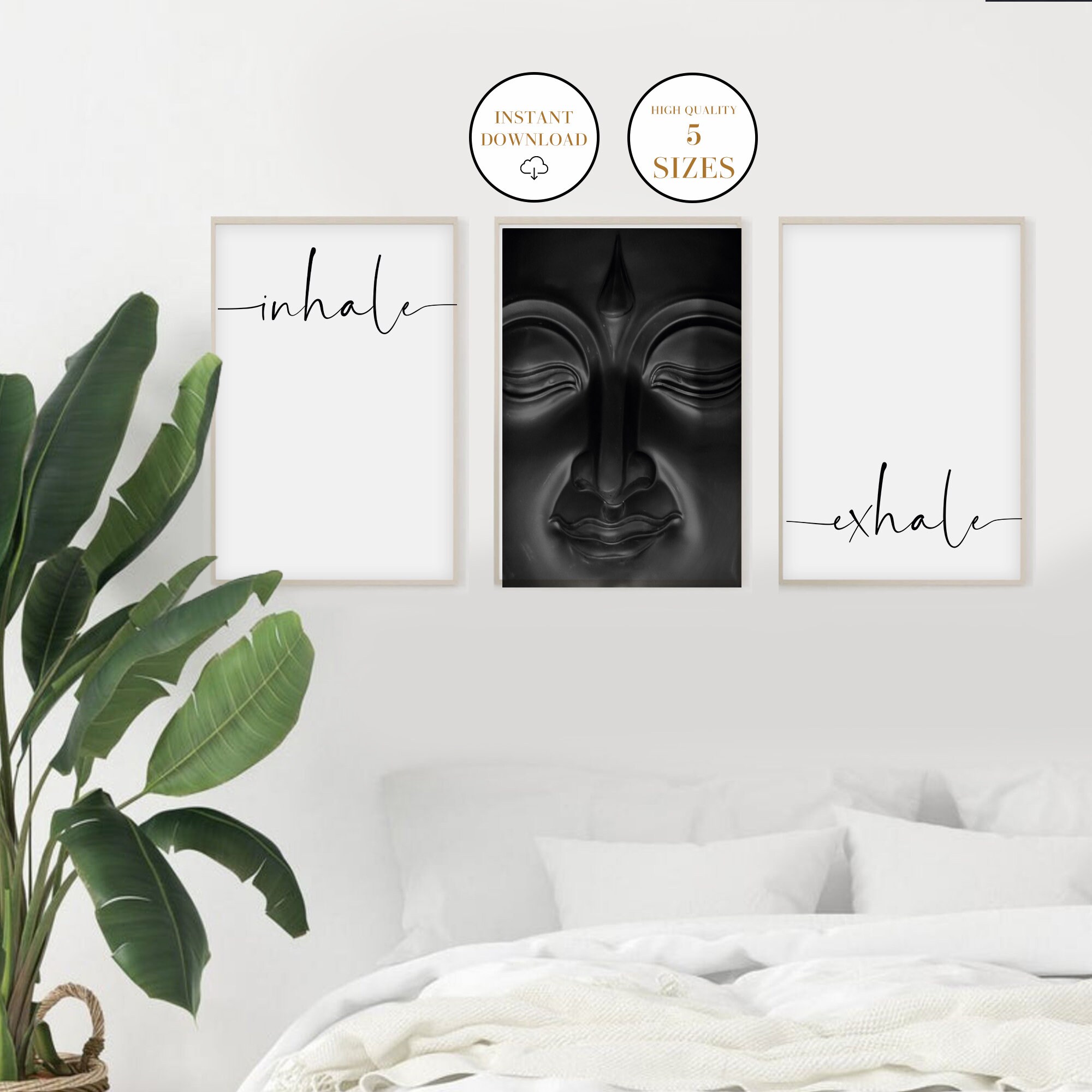 Inhale Exhale Wall Art Master Bedroom Printable Wall Art Etsy