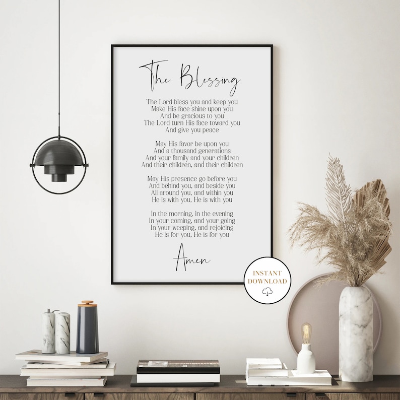 The Blessing Song Kari Jobe, May His Favor Be Upon You, Printable Bible Verse, Scripture Song Sign, Christian Wall Art Decor, Scripture Sign image 4