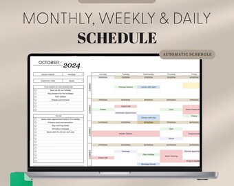 BLACK FRIDAY Digital Planner Spreadsheet for Google Sheets, To Do List Monthly Calendar Daily Schedule Daily Routine Task Tracker To-do Work