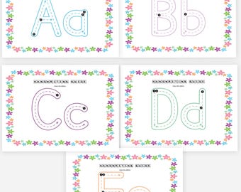 Pacchetto di apprendimento per la scuola materna, prescolare e per l'asilo, stampabile / +40 pagine / Schede di attività stampabili / Colorazione / Alfabeto da tracciare stampabile