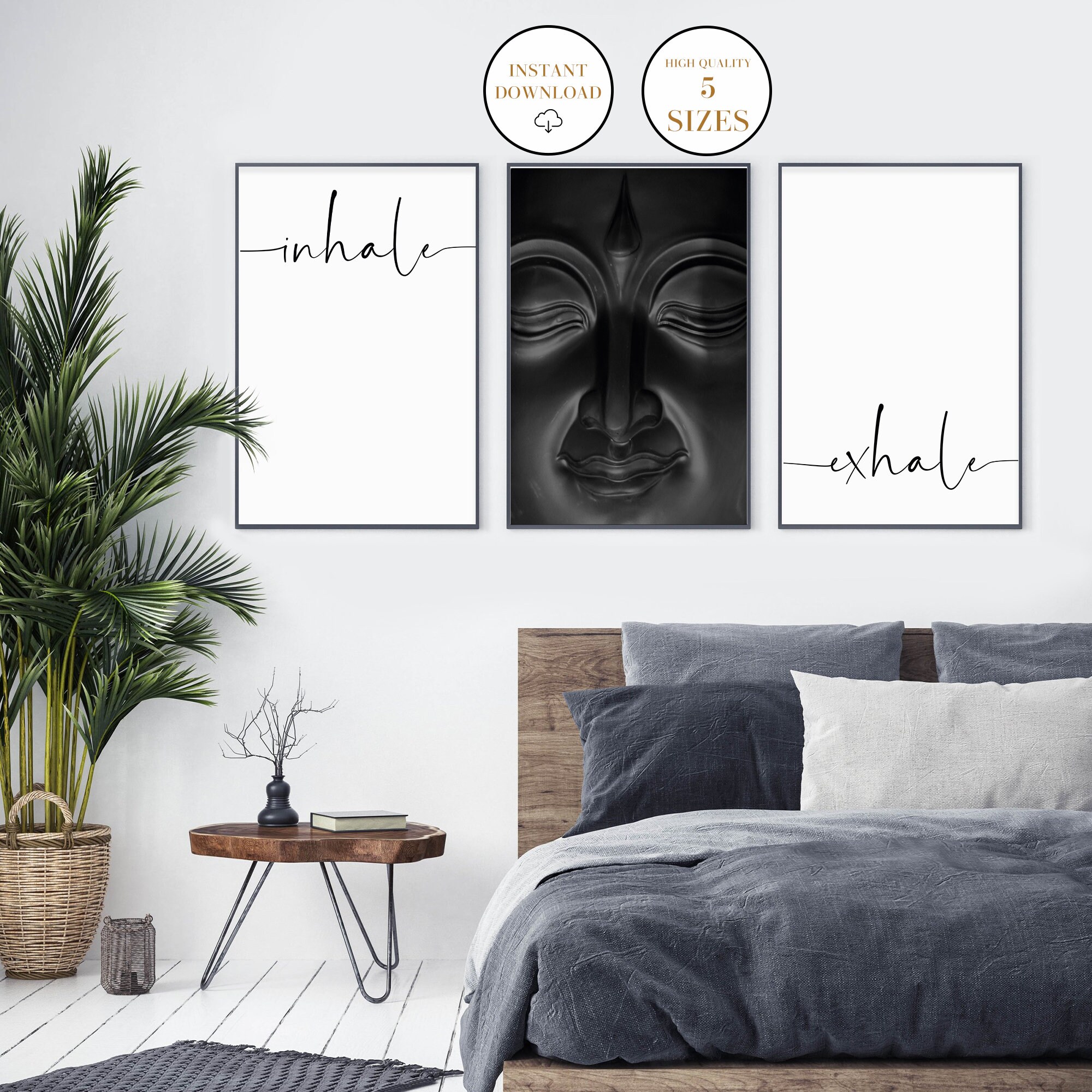 Inhale Exhale Wall Art Master Bedroom Printable Wall Art Etsy