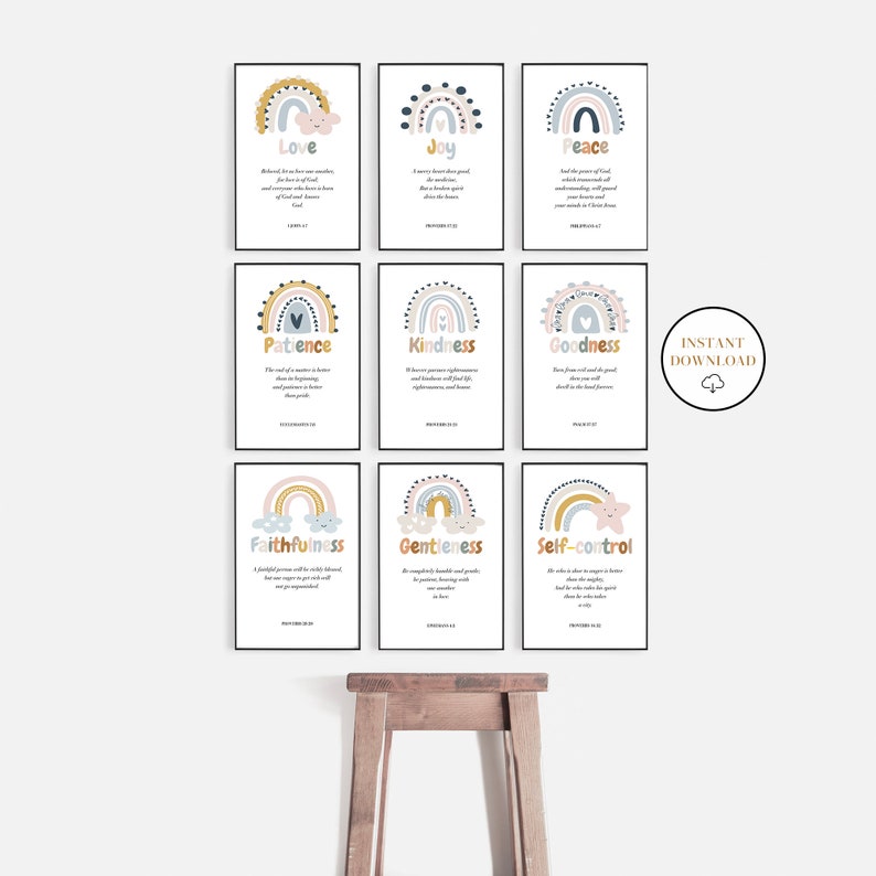 Fruit of the Spirit Nursery Wall Art the Fruits of the Spirit Etsy