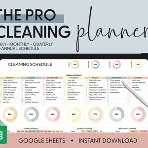 Editable Cleaning Schedule Planner Word Google Sheets Docs Printable ...
