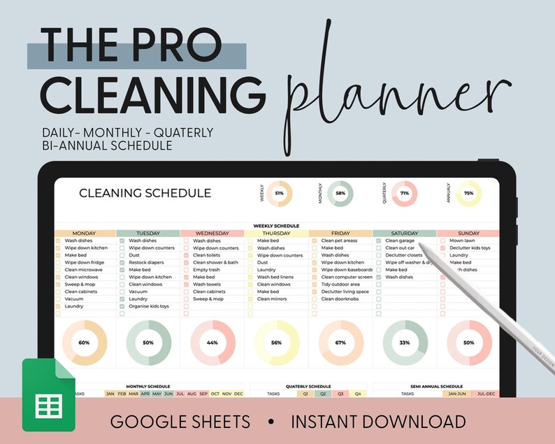 Planilha de Limpeza Editável para Word, Google Sheets, Docs e PDF ...