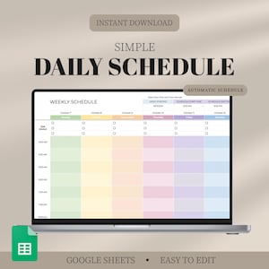 Digital Planner Spreadsheet for Google Sheets, To Do List, Weekly Calendar, Daily Schedule, Daily Routine Task Tracker, To-do Work Planner