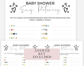 Baby Shower Emoji Game, Emoji Baby Shower Game, Baby Emoji Game, Baby Phrases Emoji Game, Baby Shower Games Printable, Emoji Baby Sprinkle