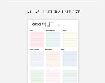 Printable Grocery List Printable Shopping List Printable Grocery Template Shopping Template Food Shopping Planner for Shopping Checklist Pdf