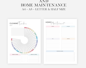 Cleaning Schedule Checklist Printable ADHD Cleaning Planner Household Family Kid Chores Chart List Daily Weekly Monthly Yearly House Planner
