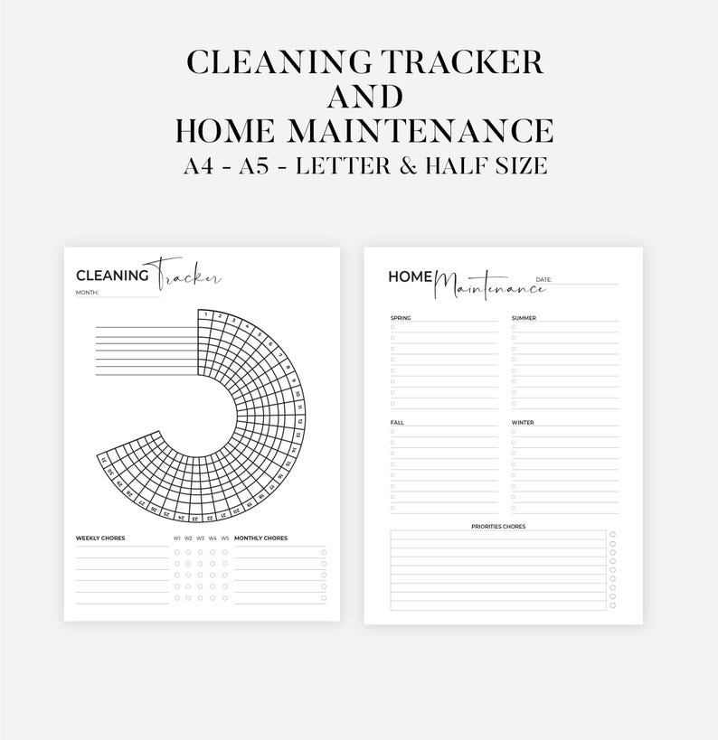 PRINTABLE ADHD Cleaning Checklist Bundle, ADHD Cleaning Schedule