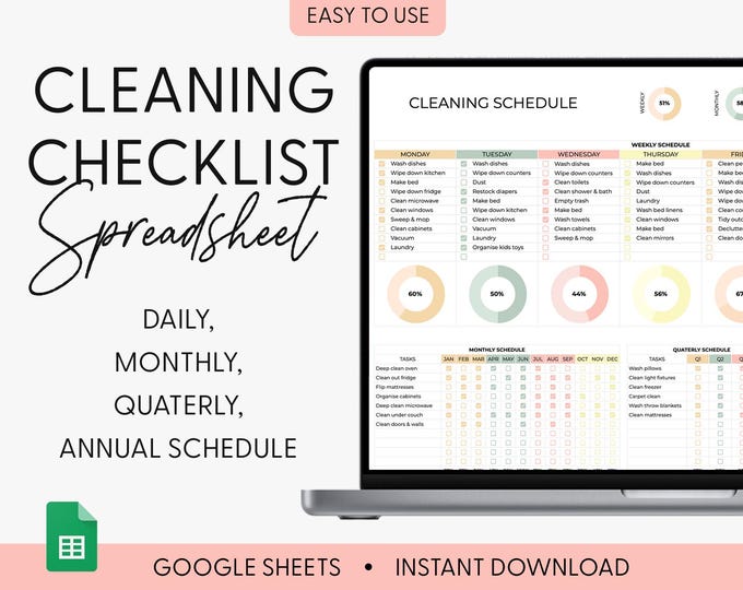 Cleaning Checklist Spreadsheet Template, Cleaning Schedule Excel ...