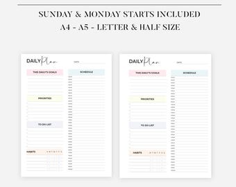 Weekly Hourly Planner PRINTABLE Weekly Schedule, Daily Planner, Undated Planner, 2026 Weekly Organizer, To Do List printable, Adhd