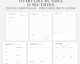 To do list printable to do list bundle to do list planner page productivity pages to do list template big happy planner daily schedule pdf