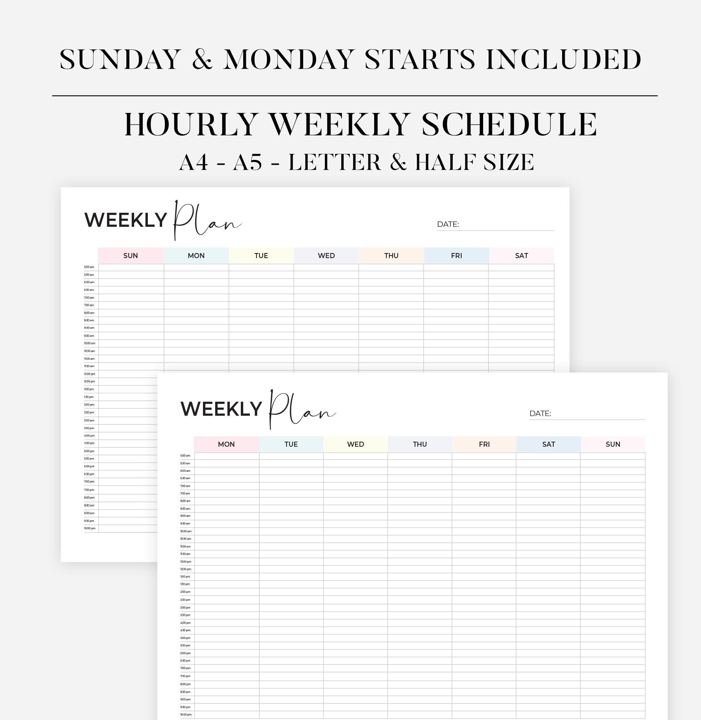 Printable Work Planner Pdf Printable Work Day Schedule Template Daily ...