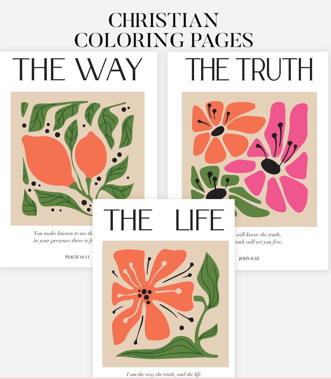 Flower Bible Verse Coloring Page, Coloring Sheets, Coloring Pages for ...