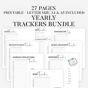 Ultimate journal bundle, 2026 journal pages printable, Yearly trackers, Bullet printable, Digital journal, Monthly trackers, Bullet journal